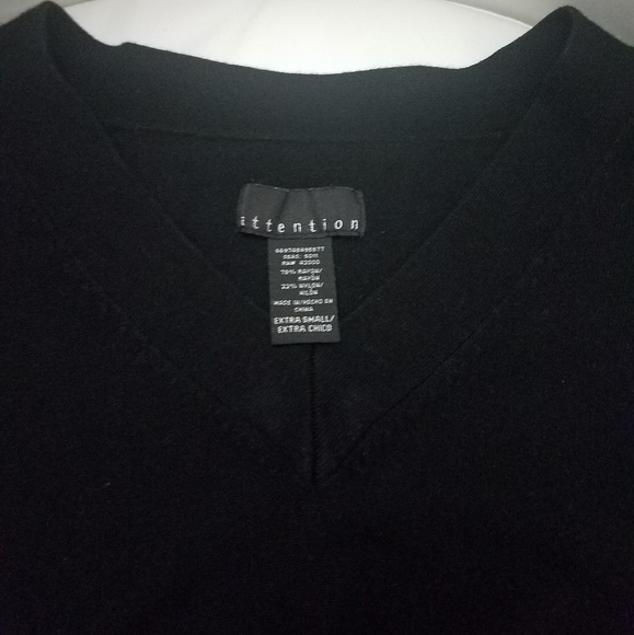 Black V-Neck Sweater by attention - Picture 3 of 6